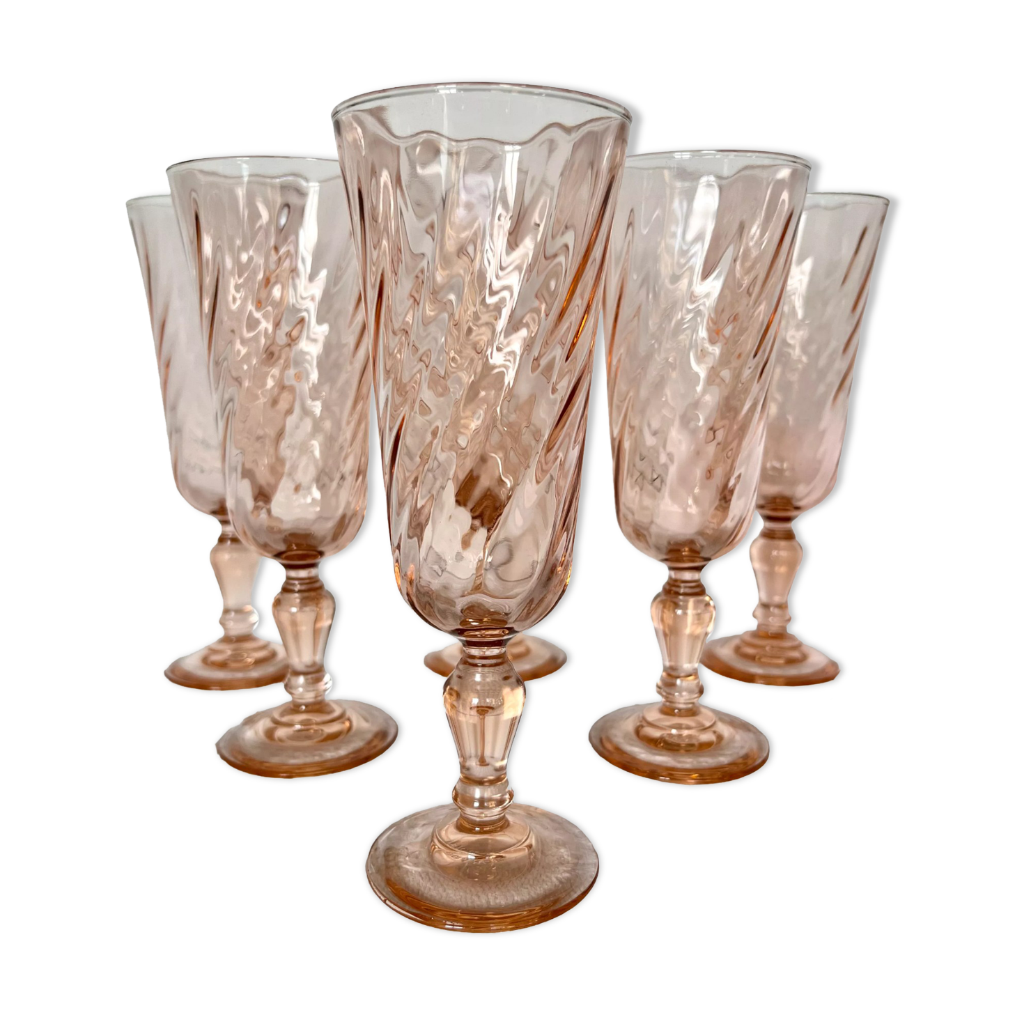 Vintage Luminarc champagne flutes
