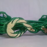Green ceramic Vallauris candelstick