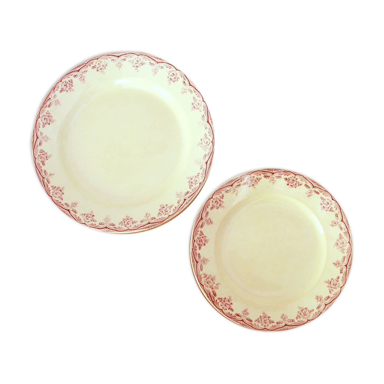 Pair of plates red motif Boulenger