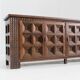 Buffet brutaliste espagnol en bois massif