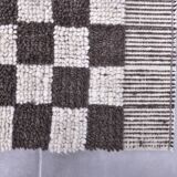 9x11 Brown & White Checkered Moroccan Rug, 269x349Cm