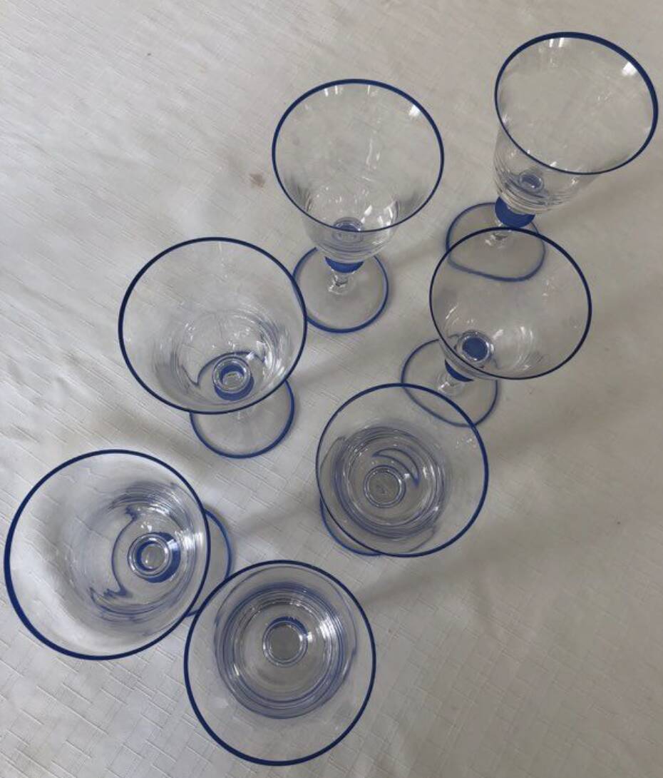 Set of 7 Paco Rabanne stemmed glasses
