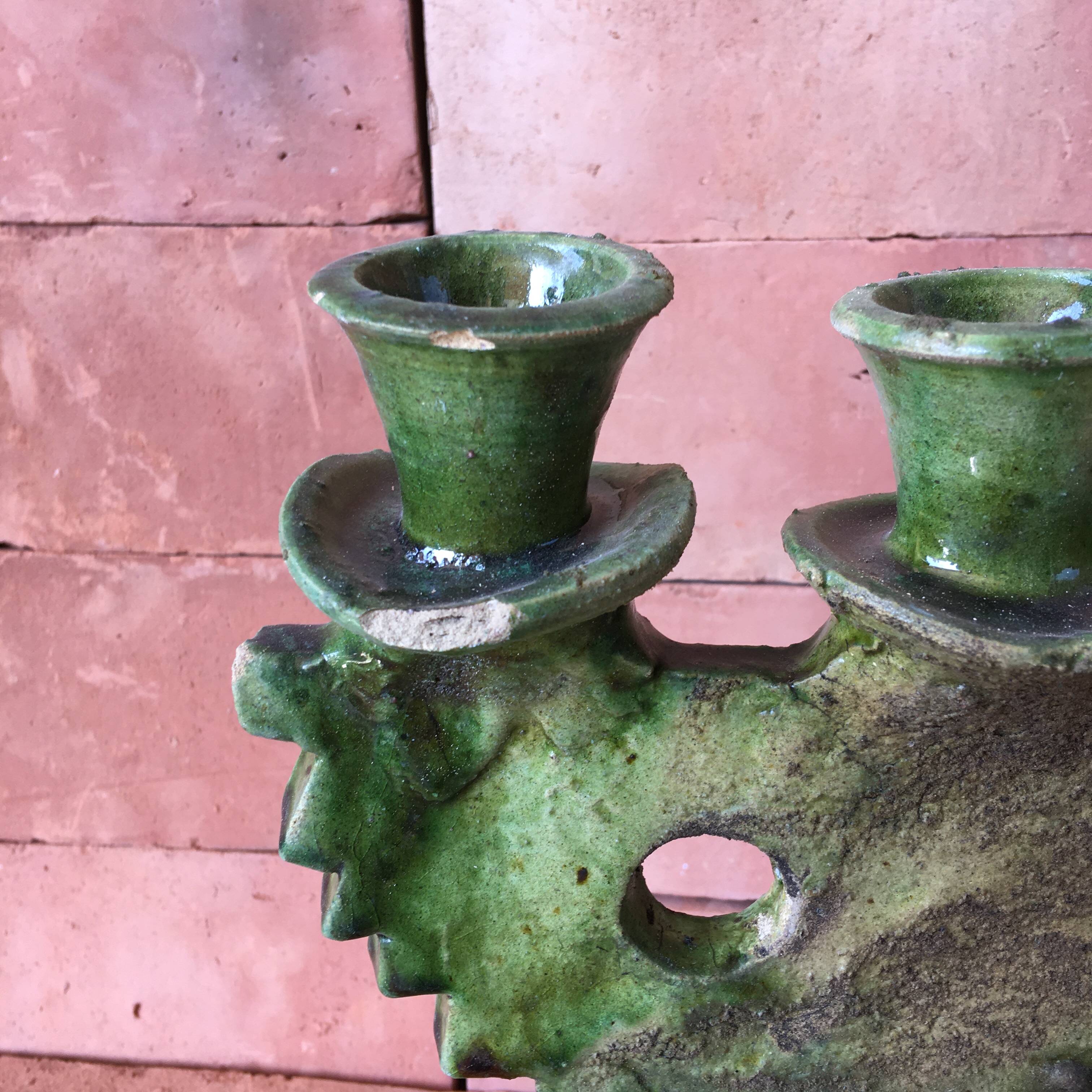 Tamegroute pottery candle holder