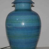 Ceramic lamp foot by Aldo Londi for Bistossi in the Rimini blue series