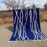 Moroccan blue decorated rug 200cmx300cm