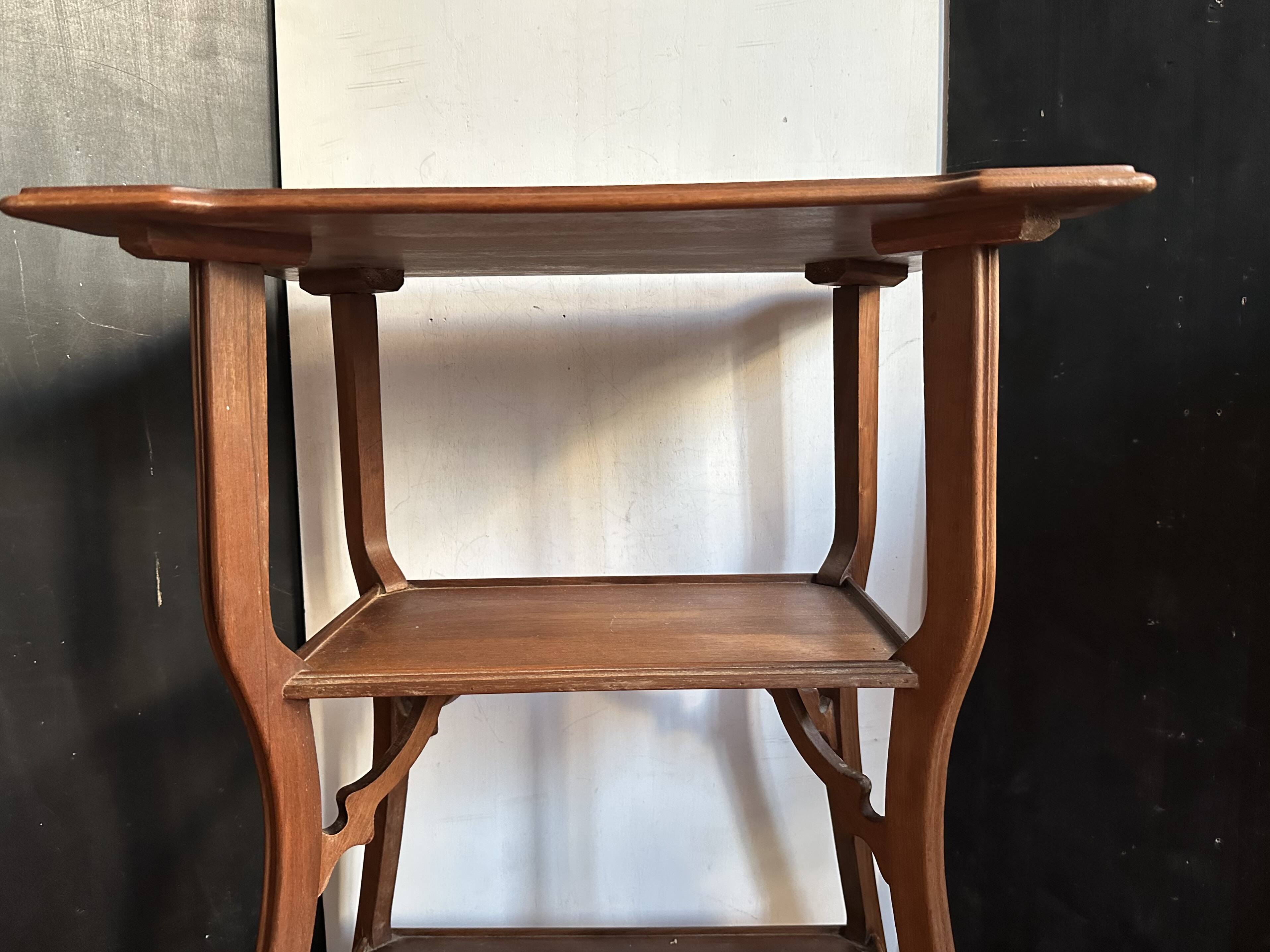 Walnut wheeled dessert trolley, circa 1900