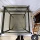 Bedside or side table in chromed steel with green smoked glass from the 70s