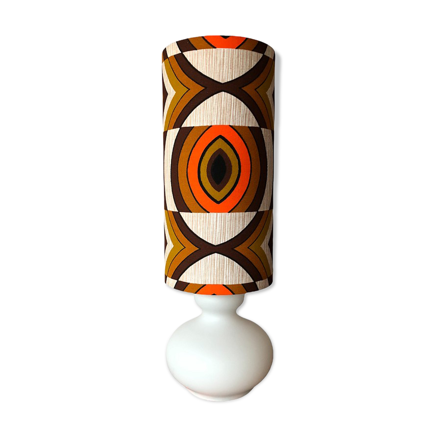 Opaline table lamp lampshade vintage fabric
