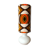 Lampe de table opaline abat-jour tissu vintage