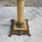 XIXth Kerosene Lamp Bronze and Albatre 64cm