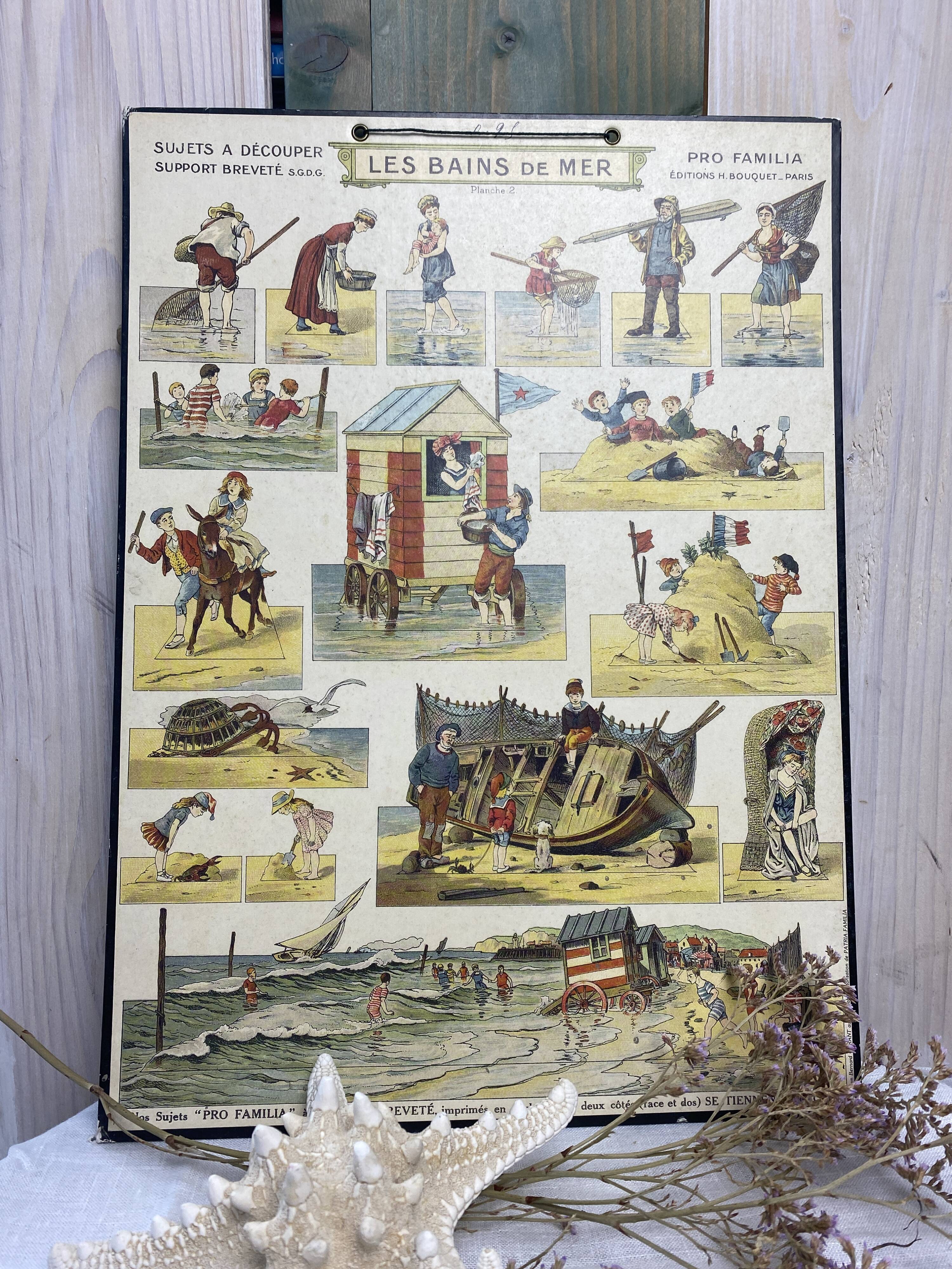 Vintage board "Les bains de mer"