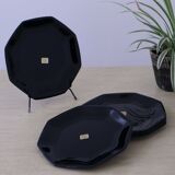 6 "Octime" black Arcoroc dessert plates