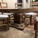 Table ronde bois et verre