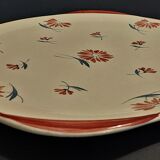 Plat de service rond faïence Longchamp décor Nancy début XXème