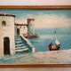 Seascape painting in oil on panel