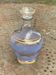 Carafe en verre granite bleu et lisere or vintage
