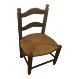 Mini wooden and straw chair