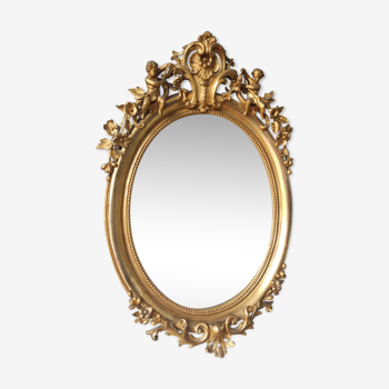 Miroir Louis XV de forme médaillon - 124x80cm