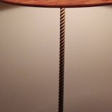 Vintage tripod floor lamp in golden brass twisted barrel