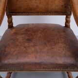 Dutch 19th Century Oak Baroque open Arm Chair