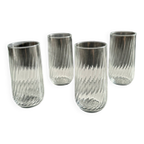 Set of 4 transparent twisted water glasses H:12cm