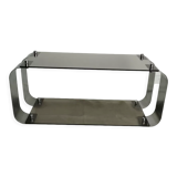 wall floor in metal and smoked glass, Donald Singer 1970