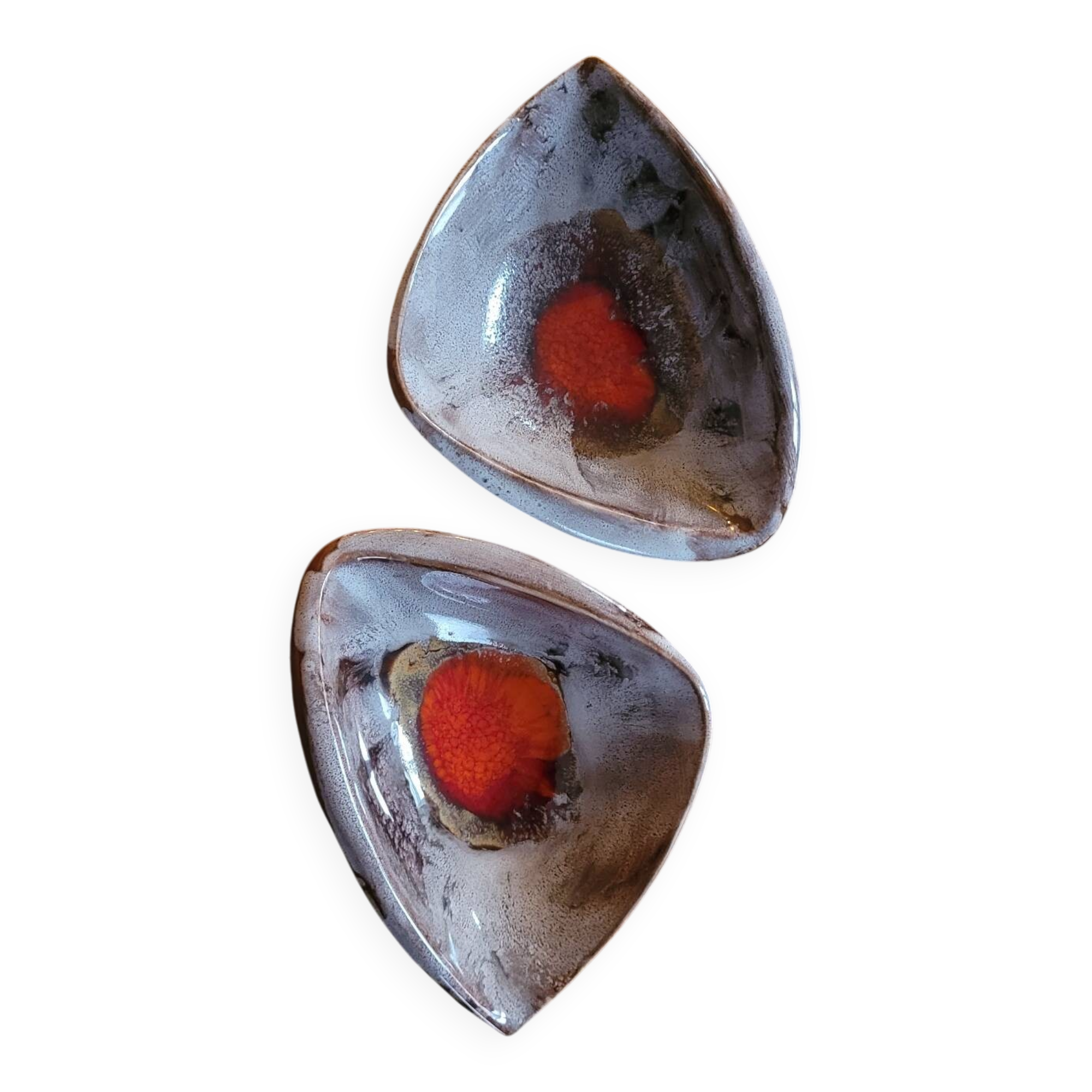 Duo of R. Dussaussoy Paris pocket emptiers – Signed vintage ceramic