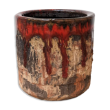 Brown and red ceramic pot