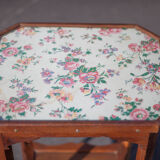 Antique wood pedestal table, 30