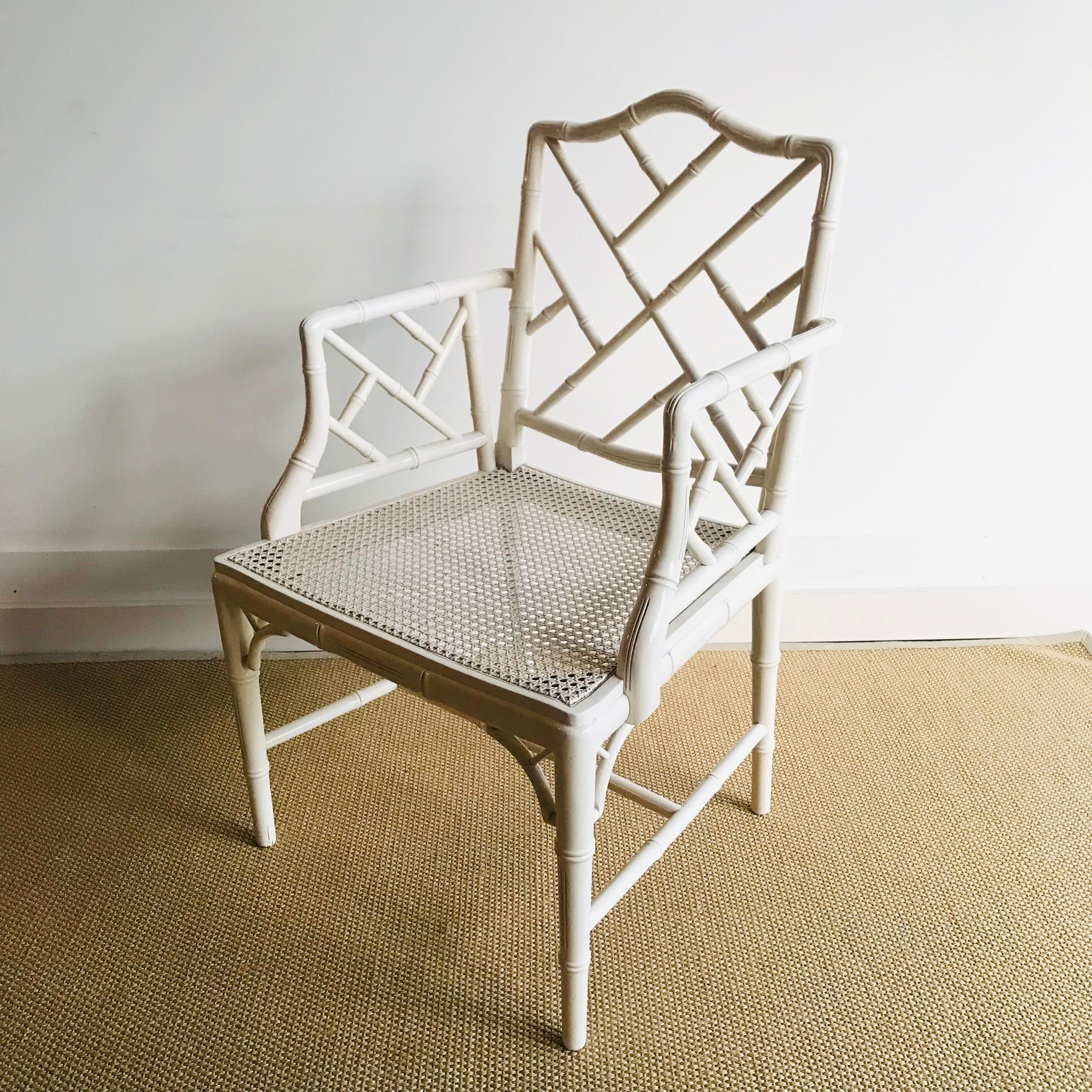 Armrest chair faux bamboo