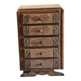 Art Deco wooden chest of drawers with 5 drawers