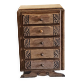Art Deco wooden chest of drawers with 5 drawers