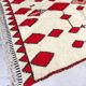 Tapis en laine rouge et blanc 250cmx150cm