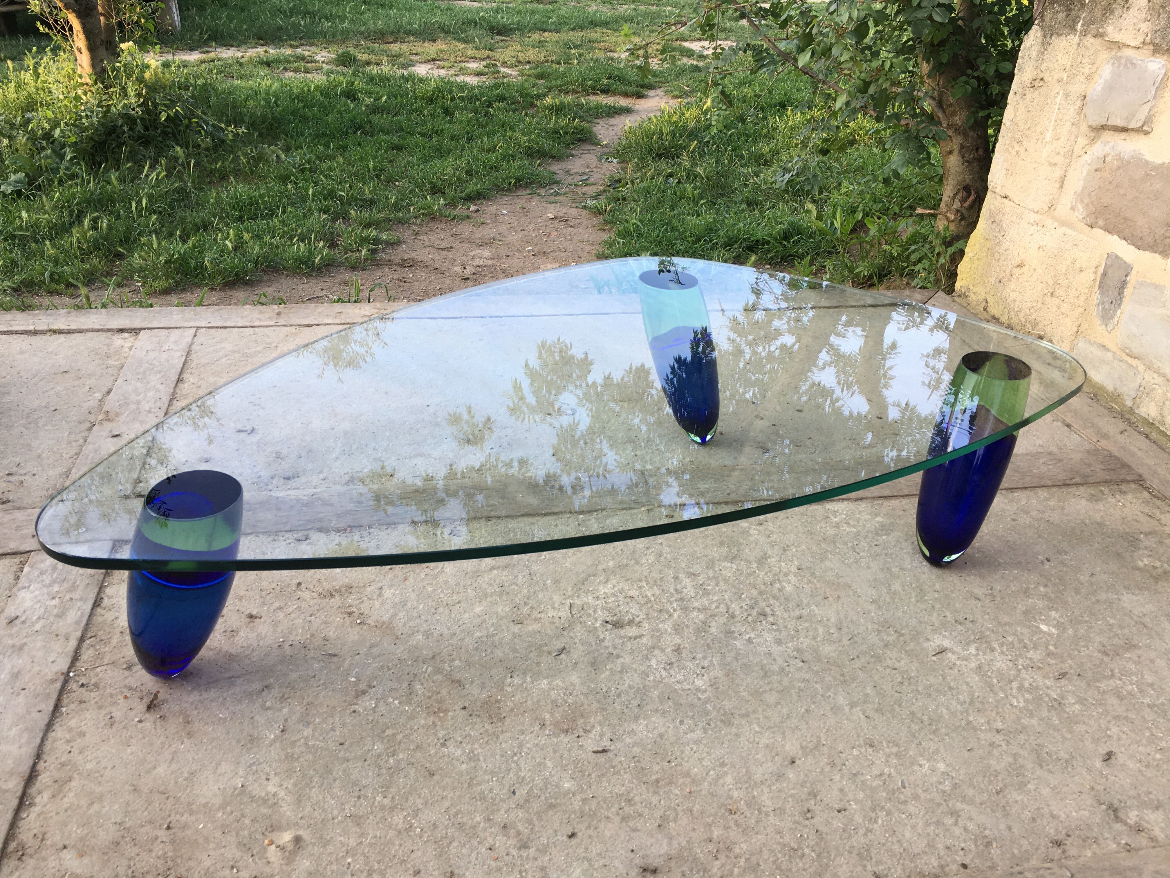 Murano glass coffee table design Maurice Barilone