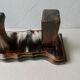 Wall hanger in burnt pine and cow skin