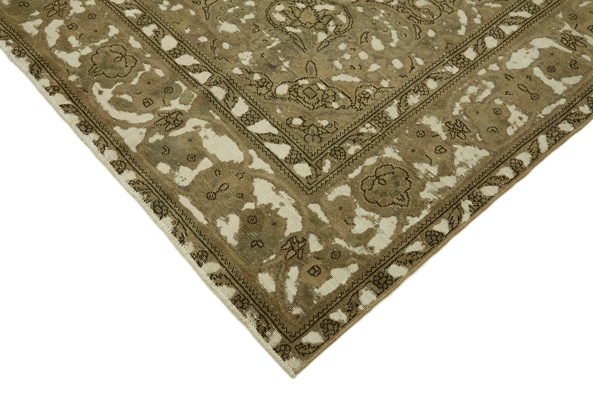 Hand-Knotted Anatolian Vintage 1970s 292 cm x 380 cm Beige Wool Carpet