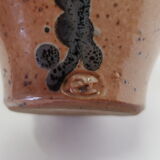 Zoomorphic decoration signed ceramic vase