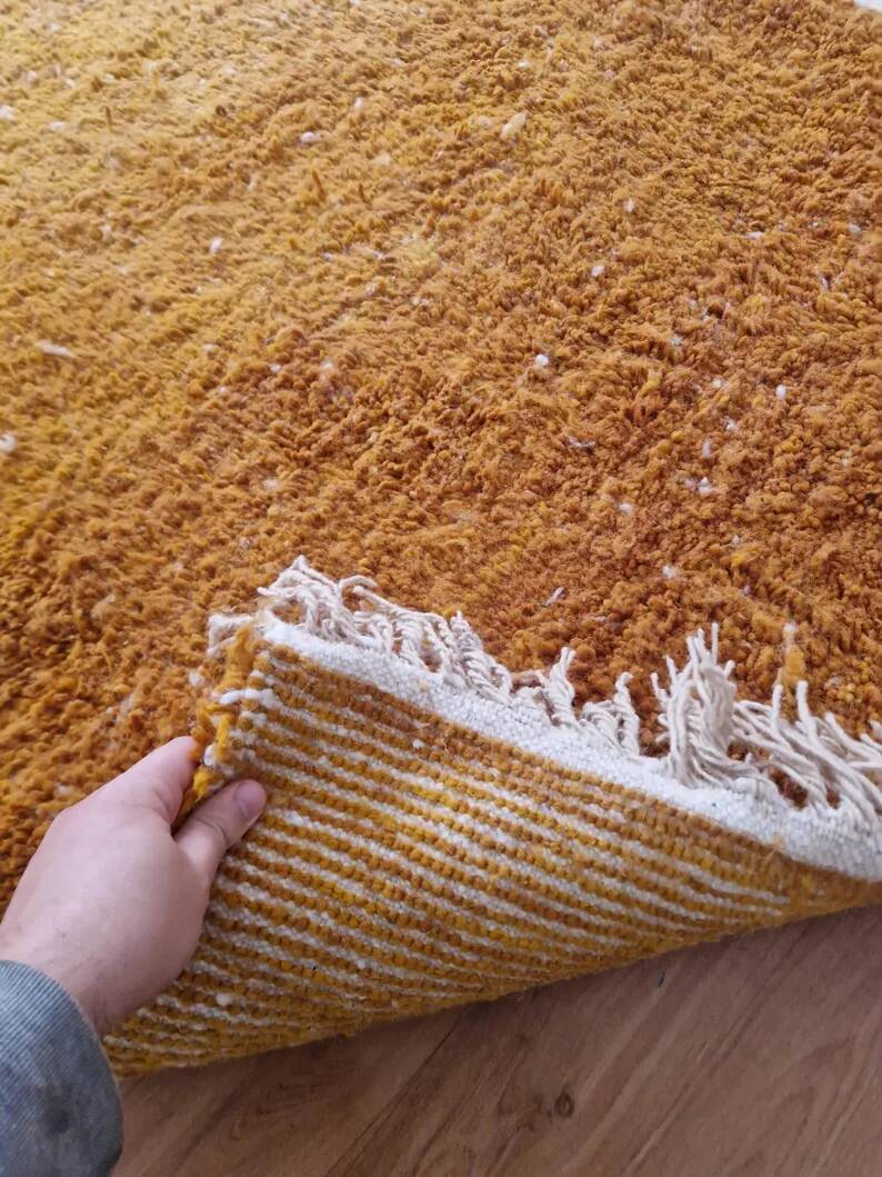 Tapis marocain tissé à la main - motif niveau camel - laine - 250 x 160 cm