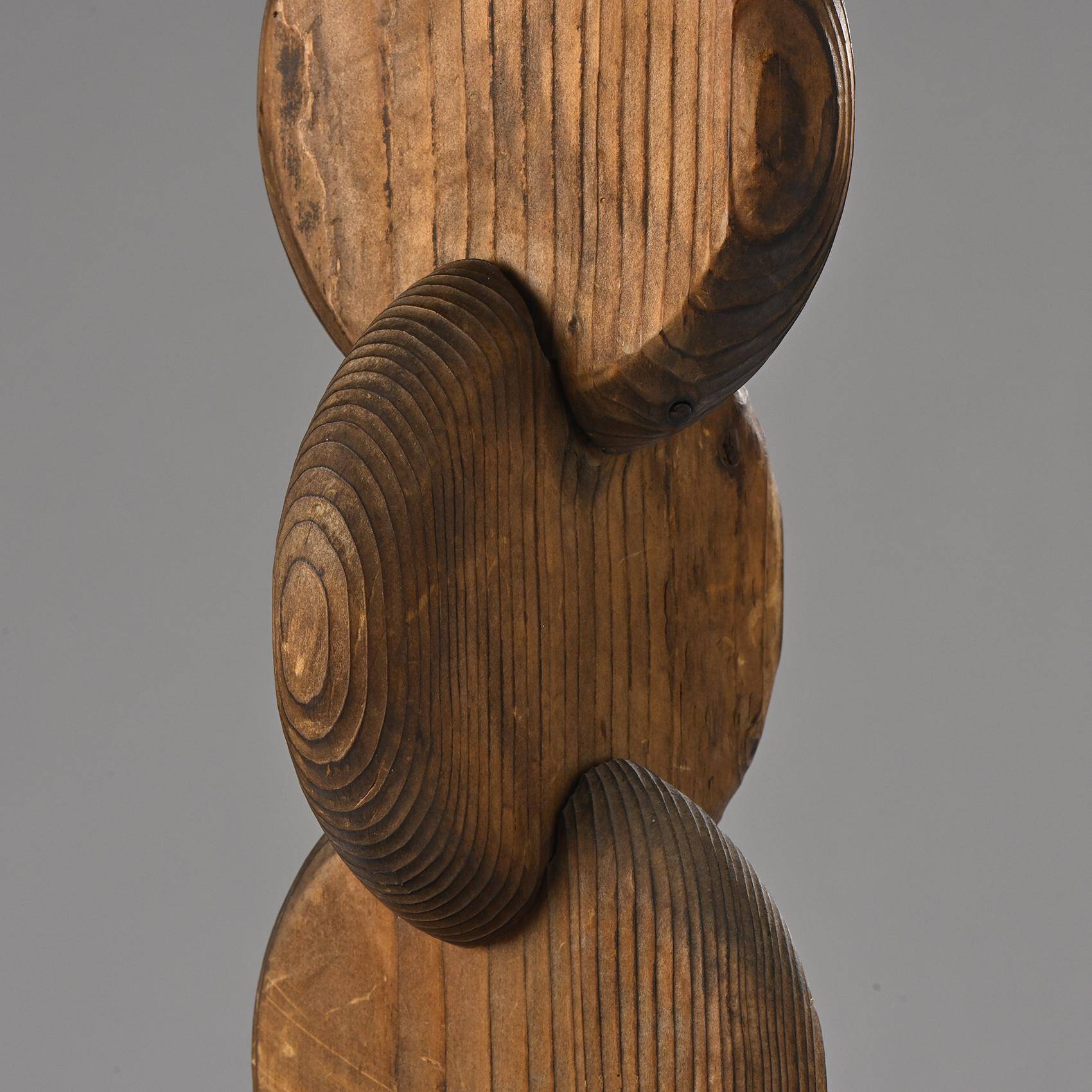 Brutalist pine lamp, Temde Switzerland circa 1970