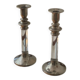 Paire de bougeoirs design en lucite et métal, années 60