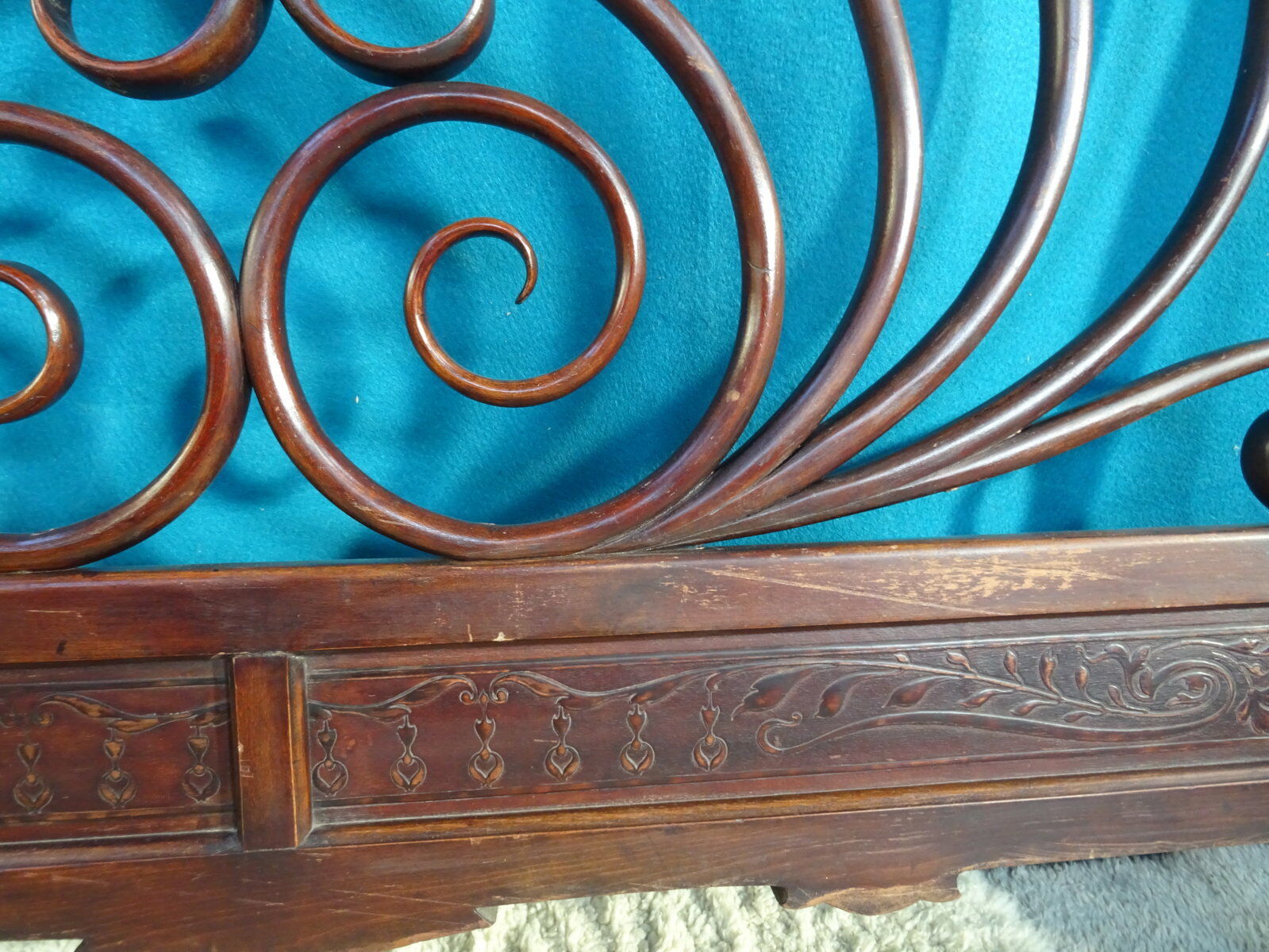 Double wooden headboard turned J & J kohn