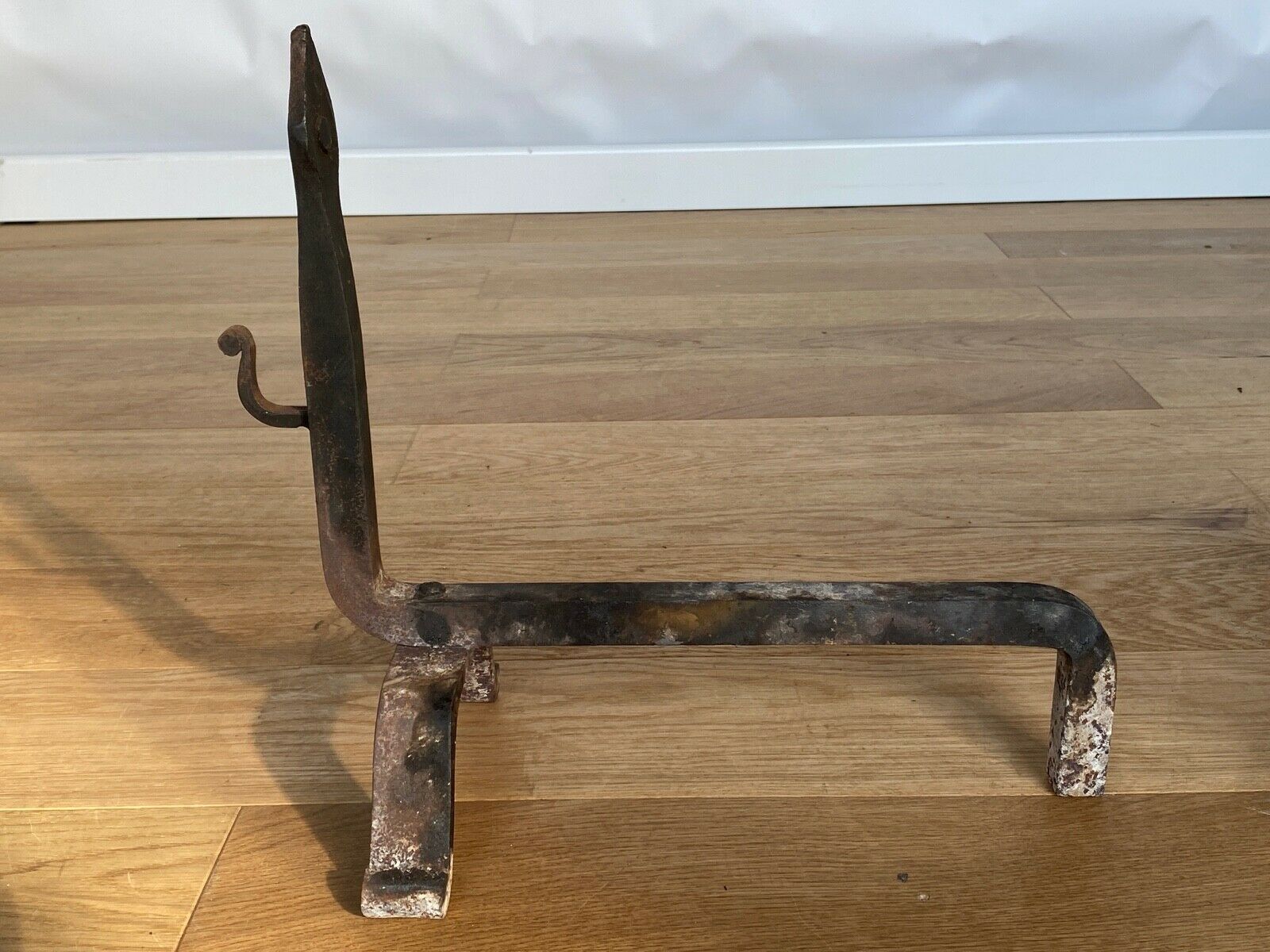 Pair of brutalist chenets 1960 accessories fireplace french work