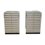 Set of 2 industrial German medical chests with drawers by Baisch, 1950s