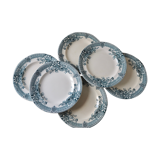 Set de 6 assiettes plates Longwy, modèle Watteau