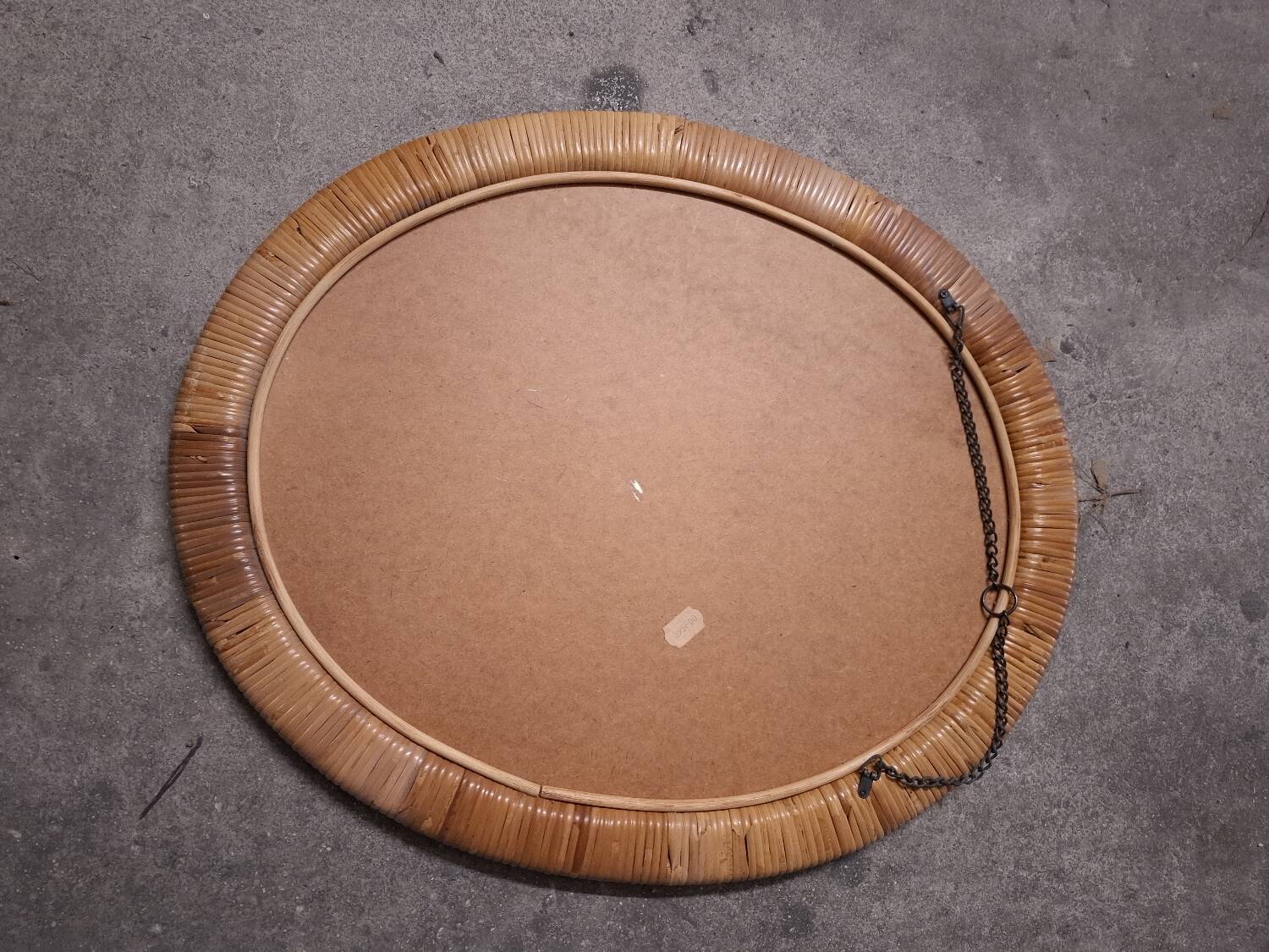 Miroir en rotin vintage