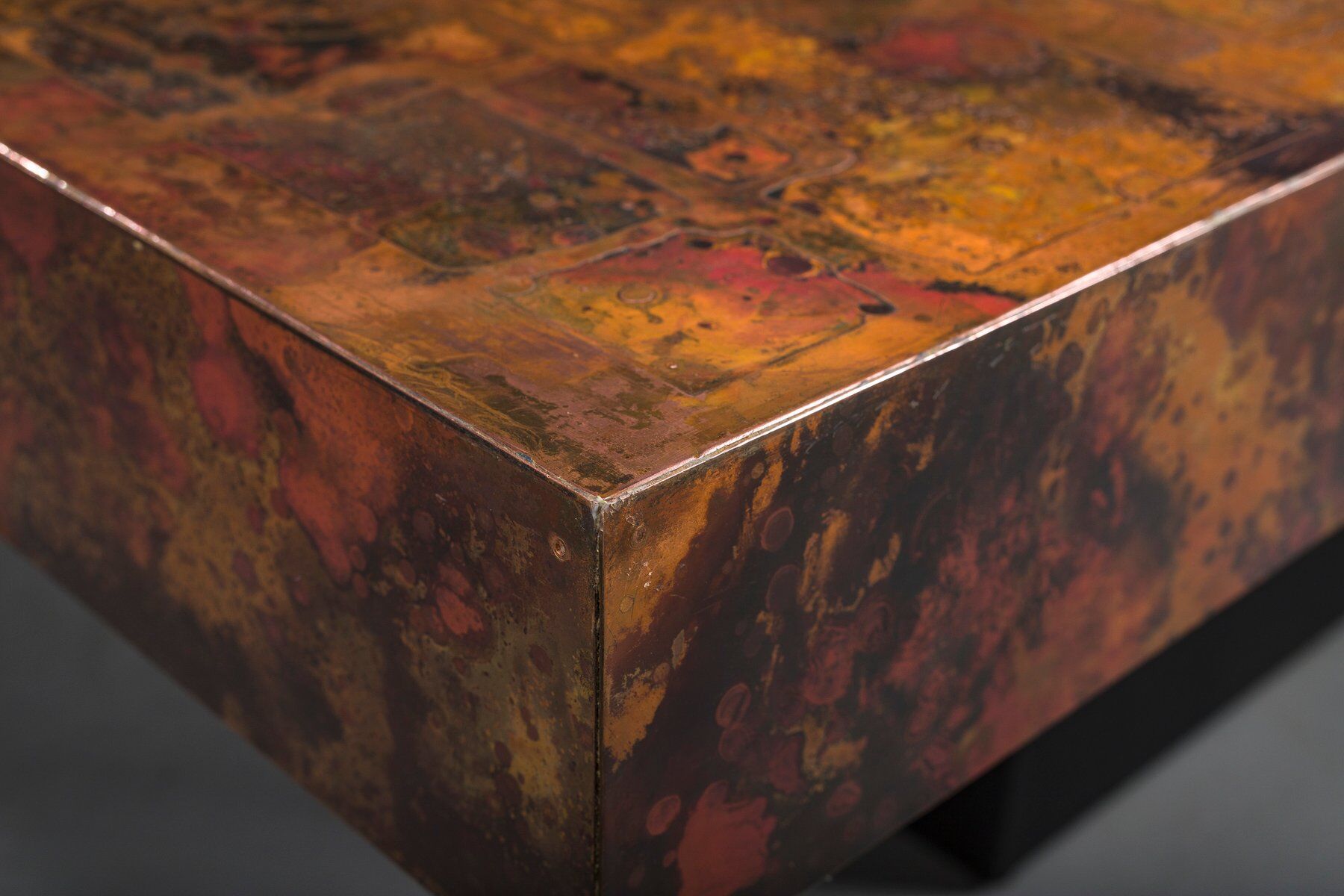 Vintage copper coffee table from Bernhard Rohne, 1970s
