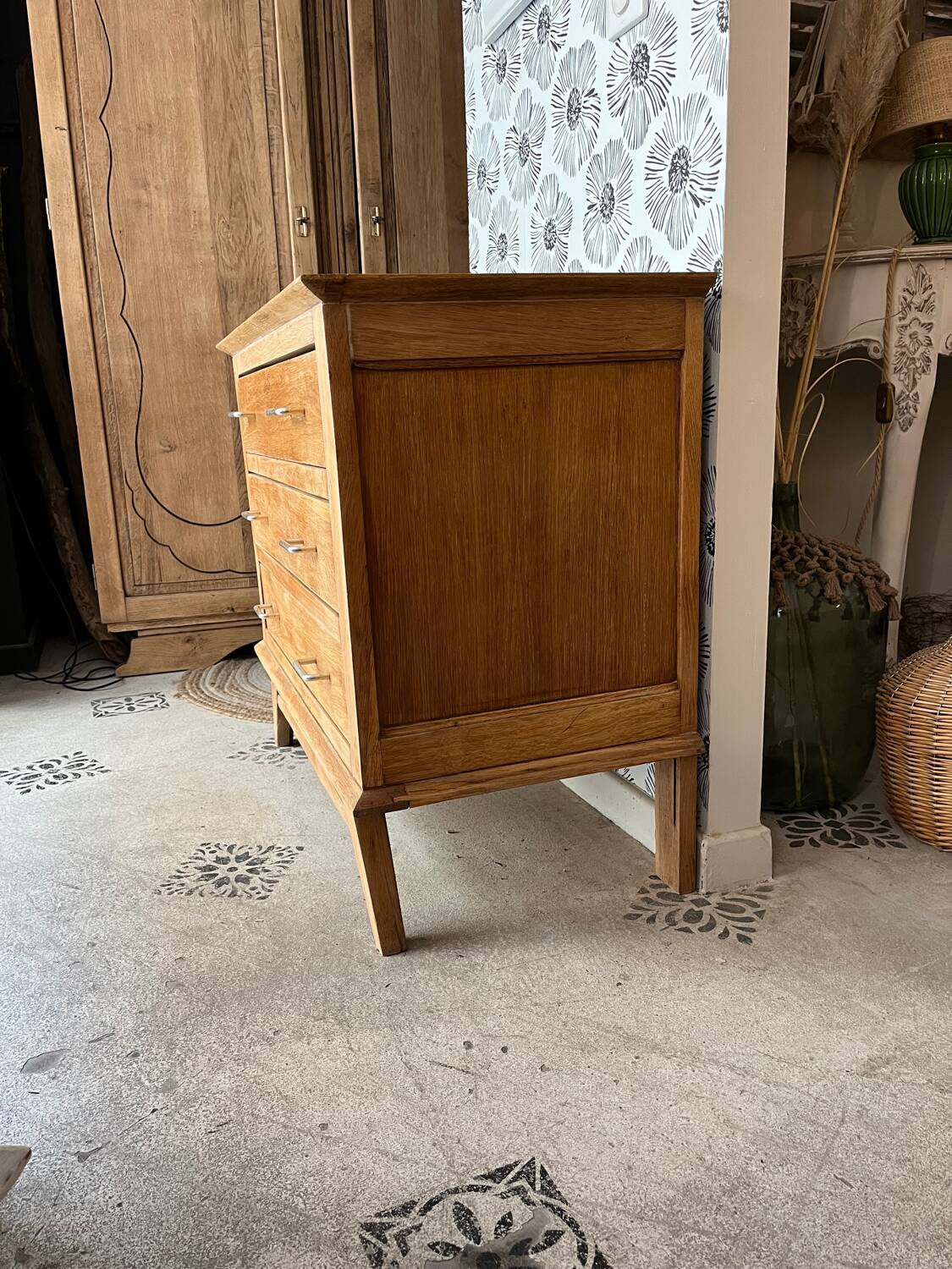 Commode Oscar bois et noir années 50-70 style scandinave