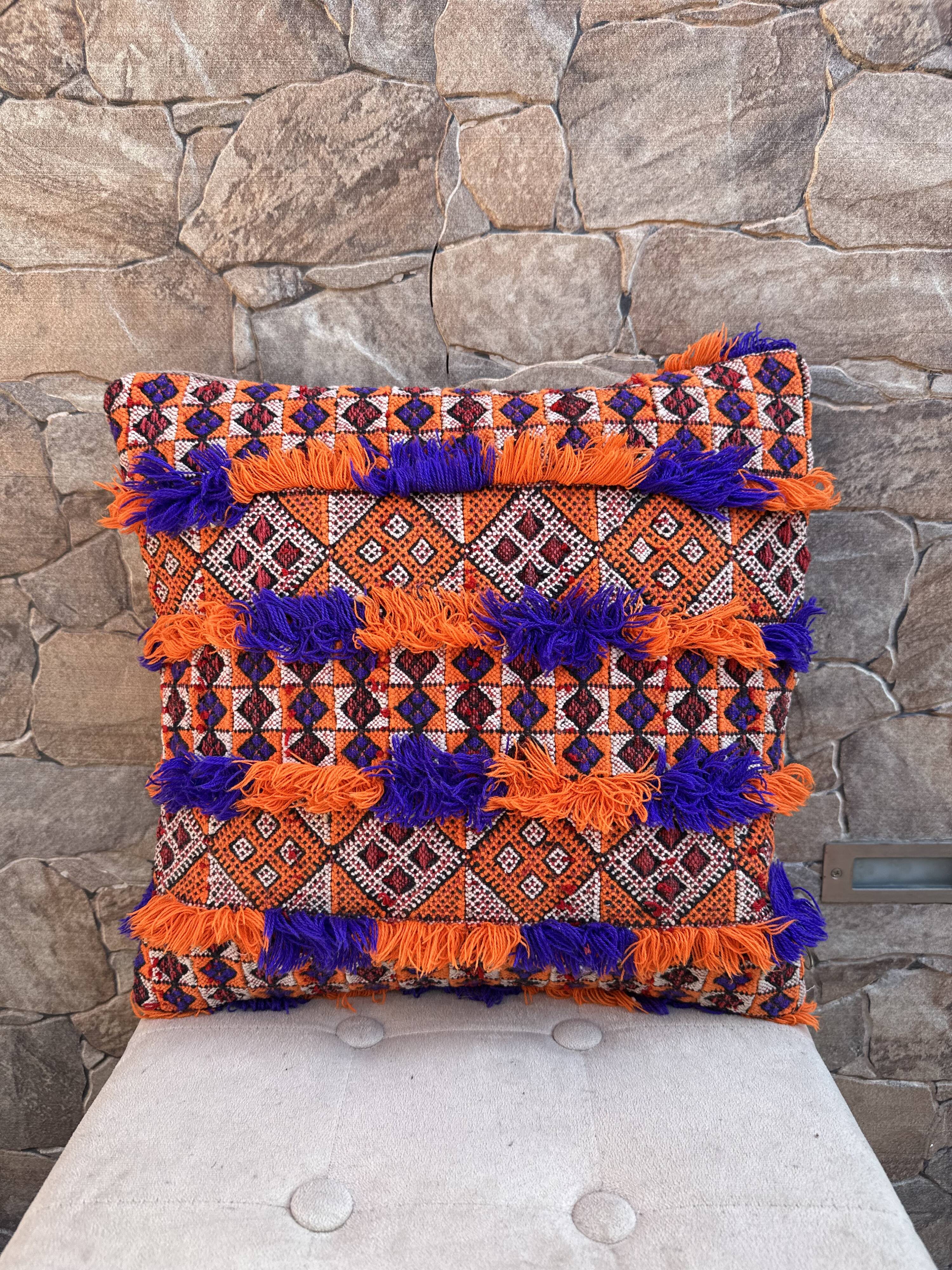 Vintage Moroccan Berber wool cushion cover
