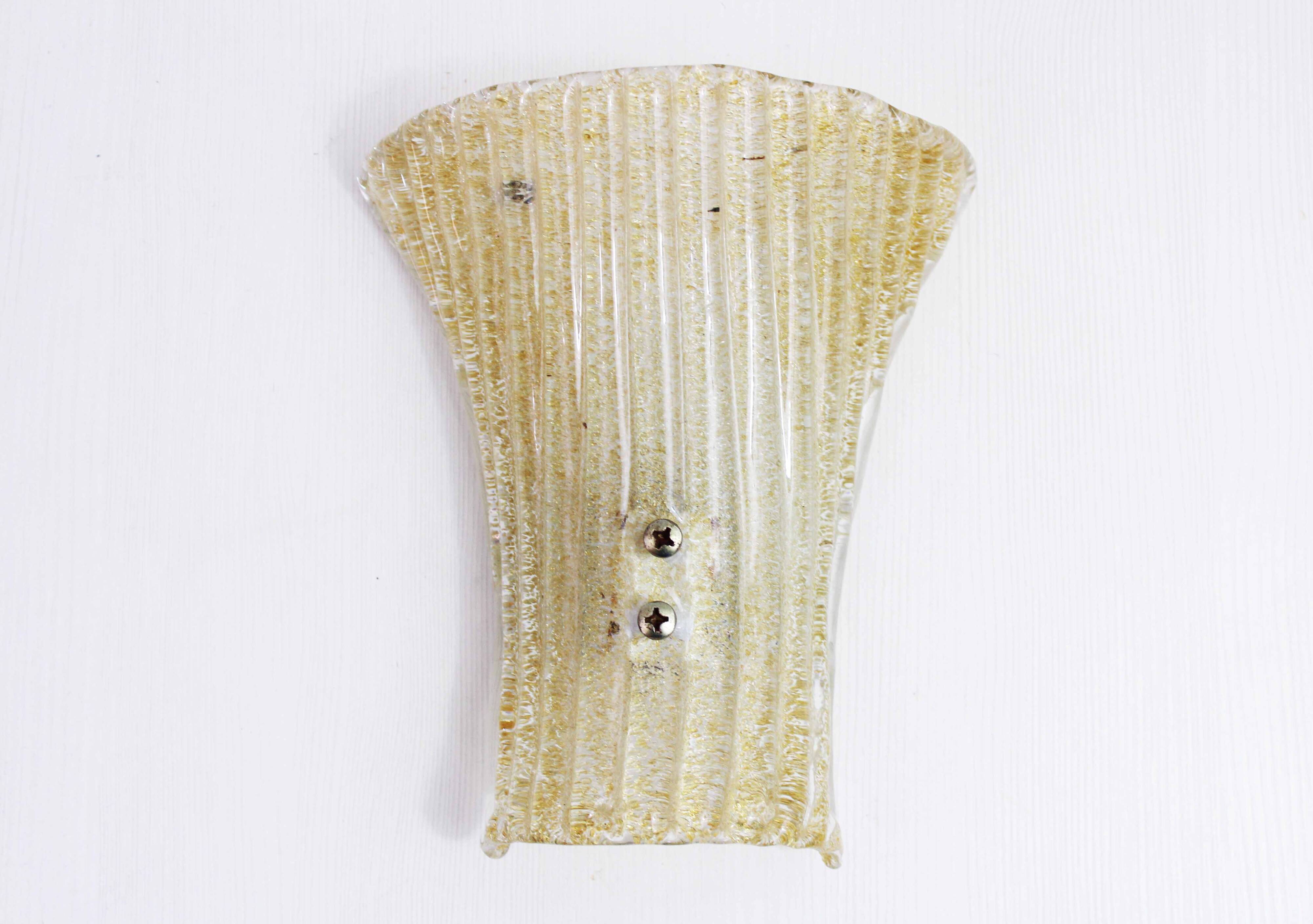 Gold glass wall sconce