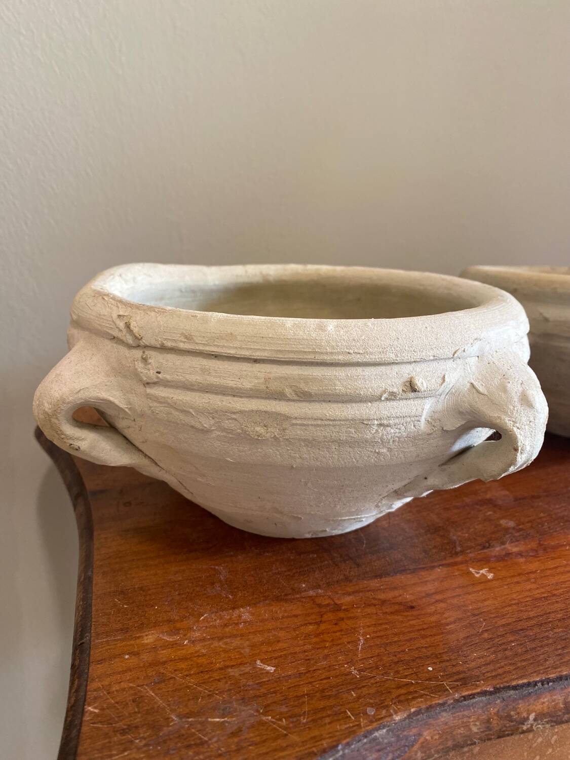 2 antique plant pots